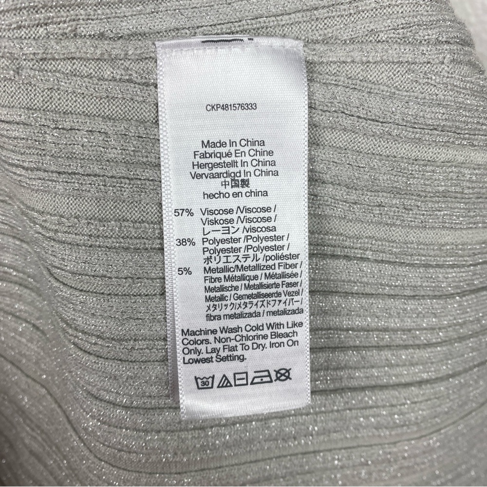 Madewell x Aimee Song Ribbed Knit Slim Fit Shimmer Metallic Tube Top Size XS NWT - Picture 7 of 7